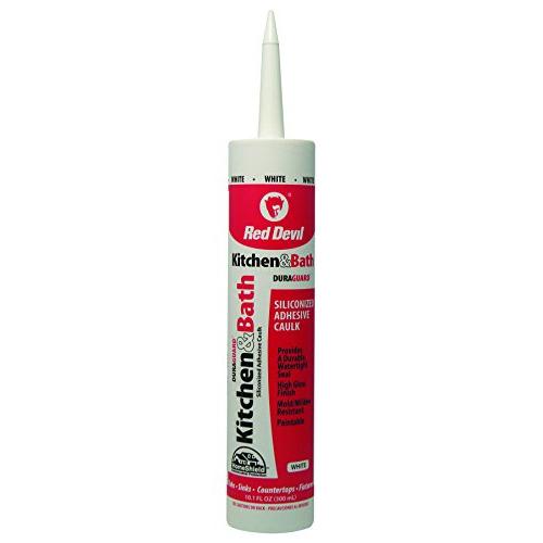 Red Devil 0406 Kitchen and Bath Siliconized Acrylic Caulk, 10.1 oz, White