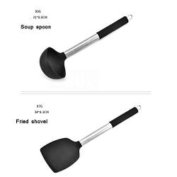 HUShjsd Silicone Kitchenware Set Of 13 Sets, Non-stick Kitchen Shovel Spoon Tool Set，Baking And Mixing - Ergonomic Flexible Silicone Spatula，Black