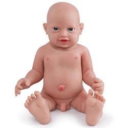 Vollence 23 inch Realistic Reborn Baby Dolls That Look Real,Not Vinyl Material Dolls,Solid Full Silicone Body Baby Dolls,Handmadelifelike Newborn Baby Dolls - Boy