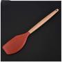 Ill NEVER BE HER Wooden Handle Color Silica Gel Kitchenware 6 Pieces Set Non-Stick Pan Silicone Kitchenware Set Cooking Shovel Spoon Tool