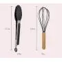 ALOOVOO 17 Piece Silicone Kitchen Utensils Set - Silicone Wooden Handle Kitchenware Set with Measuring Spoon