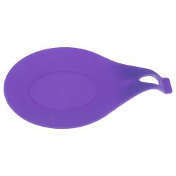 Mmrm Heat Resistant Silicone Spoon Shaped Scoop Pad Placemat Coaster Spatula Holder Purple