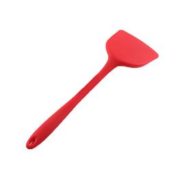 Hjyi Silicone Kitchen spatula spot kitchen utensils cooking spoon shovel non-stick pot silicone Shovel silicone kitchenware spatula (black and red two-piece set)