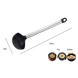 XUNHANG Kitchen Utensils Set - 8 Piece Cooking Nonstick Silicone and Stainless Steel Utensils Kit For Pots and Pans Kitchenware safe Easy to Clean (Color : Black)