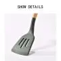 CWXDIAN Solid wood handle silicone kitchenware set combination nonstick cooking tool set, 7 sets