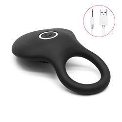 W-LING 10 Vibration P`ênís Ring Silicone USB Rechargeable Enhancing Víbrátór Massage Adult Adùlt Six Toys for Male Couples