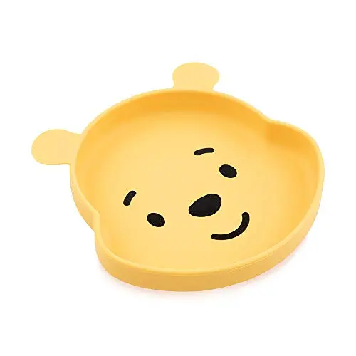 Bumkins Disney Silicone Grip Dish, Suction Plate, Divided Plate, Baby Toddler Plate, BPA Free, Microwave Dishwasher Safe - Winnie The Pooh