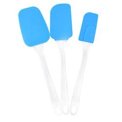 Silicone scraper Food grade baking tool Three-piece suit Heat resistant silicone spatula Rubber scraper Kitchenware,Blue