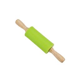 FANCYGIRL Silicone Roller with Handle Kitchenware Home Kitchen Non-Stick Rolling Pin Dumpling Making Tool