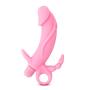 10 Vibrating Function 3 Point Stimulator - Platinum Silicone Clitoral Vaginal and Anal Vibrator - Sex Toy for Women - Sex Toy for Adults (Pink)