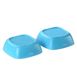 Bakerpan Silicone Toddler Square Feeding Bowl, Set of 2 (Blue)