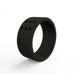 QALO Mens Functional Silicone Rings with Ring Storage Pouch, Perforated Classic & Q2X Collection