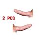 2pcs-Privacy Packaging. Silicone penile Condom Expander expands Male Chastity Toys Lengthen Cock Sleeves Dick Socks Reusable Condoms(Flesh)