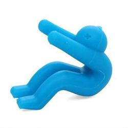 Pot Lid Holder Silicone Anti Overflow Spill Tool Pot Small Person Shape Bracket for Chopsticks Kitchenware Blue (3)