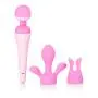 CalExotics Inspire Massager Kit - Body Wand Vibrator & Silicone Attachment Set for Couples ? Adult Sex Personal Massager - Pink