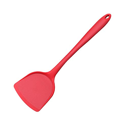 Jdeepued Silicone kitchenware Silicone Spatula Heat-Resistant Flexible Silicone Rubber Turner Spatula Flipper Spatula for Eggs Omelets Pancakes Burgers Silicone Kitchen Utensils