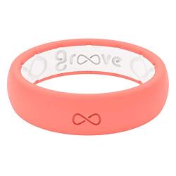 Groove Life - Silicone Ring for Men and Women Wedding or Engagement Rubber Band with Lifetime Coverage, Breathable Grooves, Comfort Fit, and Durability - Thin Solid