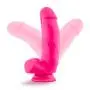 Blush Neo Elite 7 Inch Silicone Dual Density Cock with Balls Realistic Suction Cup Dildo, Sex Toy for Women, Neon Pink