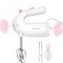 BINZHI Egg Beater Electric Household Mini Small Automatic Eggbeater Handheld Cream Hair Baking Tool - White Kitchen gadget