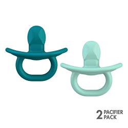 Boon JEWL Orthodontic Silicone Stage 2 Pacifier, 2 pack, Blue