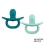 Boon JEWL Orthodontic Silicone Stage 2 Pacifier, 2 pack, Blue