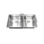 43 Inch Drop In Topmount Stainless Steel Super Sized Kitchen Sink 16 Gauge Double Bowl Basin w/ 9 Gauge Deck - Complete Sink Pack 0916PPZYXXX