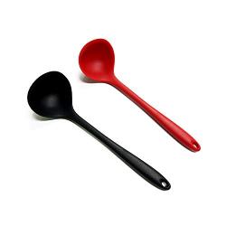 Food grade heat resistant silicone cooking tools big soup spoon for kitchenware