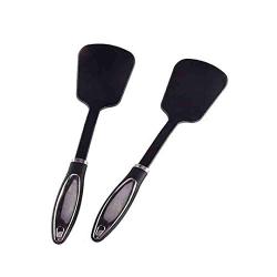 Hjyi Kitchen Cooking tools Silicone stainless steel shovel Chinese cooking shovel non-smoking pot silicone spatula nylon kitchenware high temperature resistance (two-piece set)