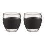 Bodum Unisex PAVINA Glasses with Silicone Grip, 3 oz. Black Glassware