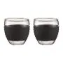 Bodum Unisex PAVINA Glasses with Silicone Grip, 3 oz. Black Glassware