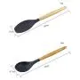 Silicone Kitchenware Set 9 Piece Set Of Wooden Handle Silicone Cookware, Non-Stick Pan Silicone Shovel Food Grade Silicone Kitchen Spoon Colander