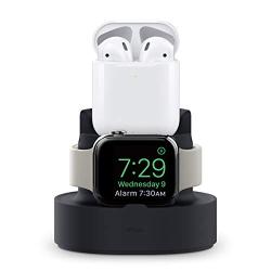 elago Duo Hub [Black] - Mini Charging Hub for iPhone 11 Pro Max/11 Pro/11/Xs Max/XR/XS and More, Apple Watch 5 4 3 2 1 and AirPods 2/1 (Cables not Included), Dual Charging Stand