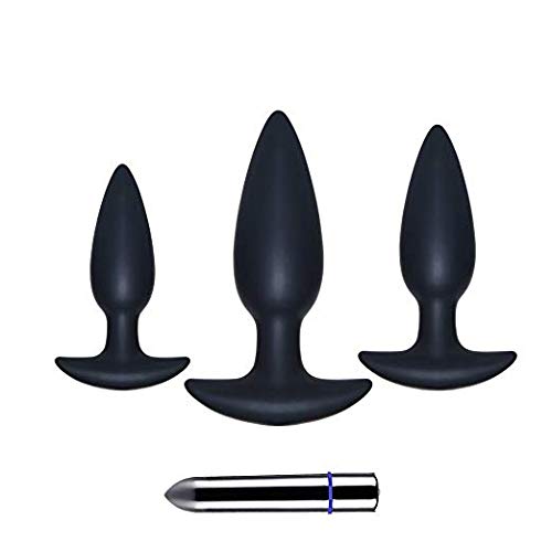 Utimi Anal Plug Training Set Rechargeable Butt Plug Vibrator Sex Toy for Men and Women,3 pcs