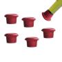 5PCS Wine Sealer Covers, Silicone stoppers, Silica gel bottle cap, Reusable and Unbreakable Wine Sealed bottle stopper for Keep Wine or Beer Fresh, Kitchenware Bottle Caps - Red