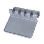 BESTONZON 2PCS Silicone Kitchen Utensil Rest/Utensil Holder/Spoon Rest/Fork Mat,Kitchenware Drying Mat (Grey,14x14x4cm)