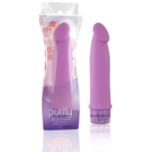 Eden 7.5" Soft Realistic Platinum Silicone Vibrating Dildo - Multi Speed G Spot Stimulating Smooth Vibrator - Waterproof - Sex Toy for Women - Sex Toy for Adults (Purple)