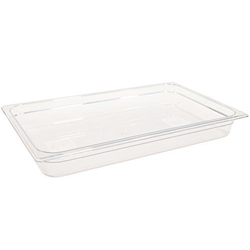 Rubbermaid Commercial Products Cold Food Insert Pan for Restaurants/Kitchens/Cafeterias, Full Size, 2.5 Inches Deep, Clear (FG130P00CLR)