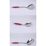 KITCHENWARE: STAINLESS STEEL RED SILICONE HANDLE 6PCS COOKING UTENSIL SET