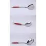 KITCHENWARE: STAINLESS STEEL RED SILICONE HANDLE 6PCS COOKING UTENSIL SET