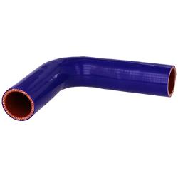 HPS HTSEC90-150-BLUE Silicone High Temperature 4-ply Reinforced 90 degree Elbow Coupler Hose, 75 PSI Maximum Pressure, 4" Leg Length on each side, 1-1/2" ID, Blue