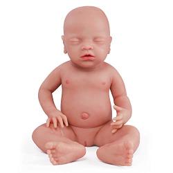 Vollence 18 inch Eye Closed Full Silicone Reborn Baby Doll That Look Real,Not Vinyl Material Dolls,Sleeping Lifelike Baby Dolls,Realistic Newborn Real Baby Doll,Soft Handmade Silicone Alive Baby Doll