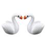 XQXCL Miniature Crafts Decor Swan Fairy Garden Doll House Ornament Figurine Pot