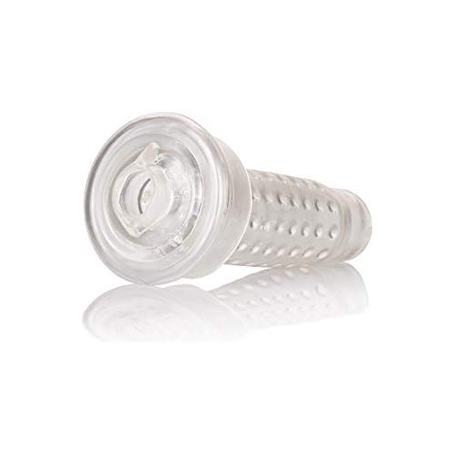CalExotics Optimum Series Stroker Pussy Pump Sleeve - Male Silicone Masturbation Sleeve - 6.25 Inch Adult Male Masturbator Sex Toy ? Clear