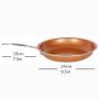 WJSW Non-Stick Copper Frying Pans, Ceramic Coating, Round Aluminum Saute Pan for Gas, Electric and Induction Cooktops,Oven Safe (24cm)