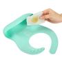 Set of 2 Colors Clear Cute Clear Silicone Baby Bibs for Babies & Toddlers (10-72 Months) by Panda Ear-Waterproof, Soft, Unisex, Non Messy - Light Blue/Purple