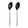 Hjyi Silicone Kitchen Cooking High temperature resistant silicone kitchenware stainless steel tube handle silicone spatula Hedge powder grip (set of 8 pieces)