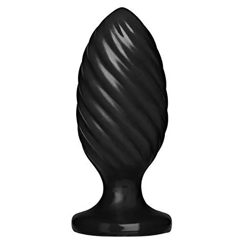 Doc Johnson Platinum Premium Silicone - The Swirl - 5 in. Long and 2 in. Wide - Silicone Butt Plug - Anal Toy - Black