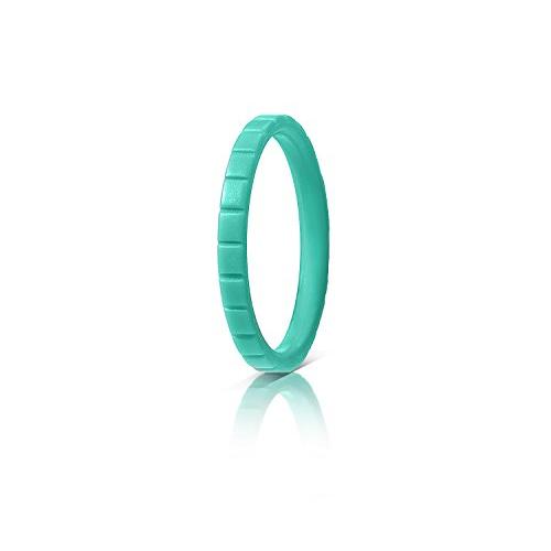 ROQ Silicone Wedding Ring for Women, Affordable Thin Line and Point Stackable Silicone Rubber Wedding Bands, 8, 4 & Single Packs