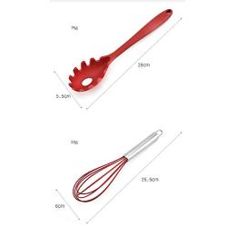 JunbosiKitchenware Silicone Kitchenware Set Kitchenware Anti-Scalding High Temperature Non-Stick Spatula Colander 10 Piece Set,Gray