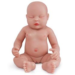 Vollence 18 Inch Eye Closed Full Silicone Baby Doll That Look Real,Not Vinyl Material Dolls,Sleeping Lifelike Baby Dolls,Realistic Newborn Real Baby Doll,Soft Handmade Silicone Alive Baby Doll - Girl